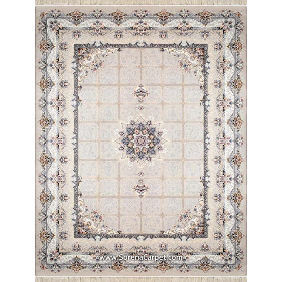 700 comb Kashan machine carpet, Akage beige design