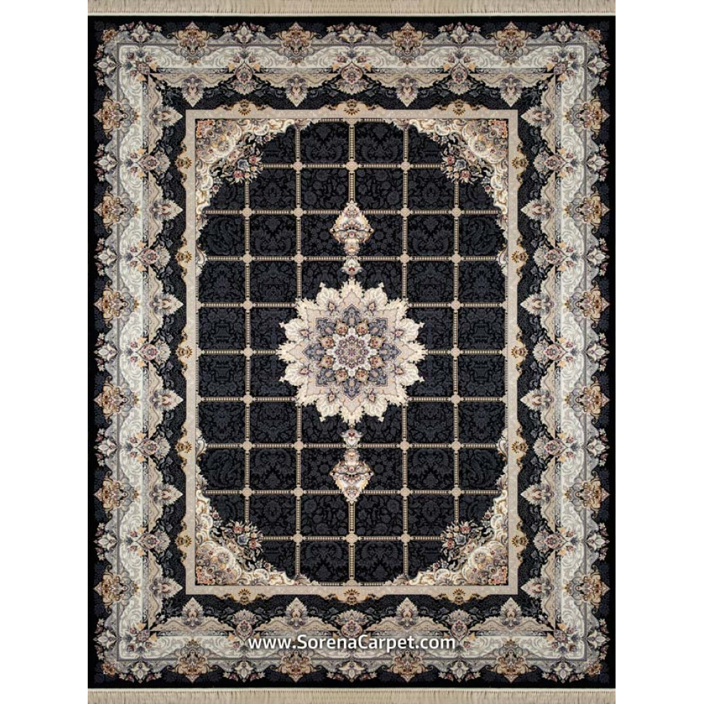 Kashan 700 shoulder machine carpet, black acacia design