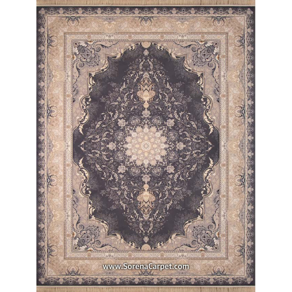 700 comb Kashan machine carpet, Amanda metallic light design