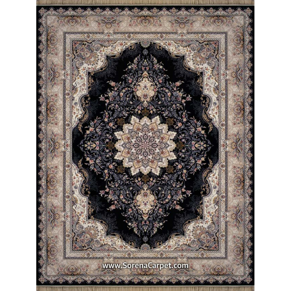 700 Kashan Kashan machine carpet, Amanda design, black