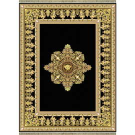 机用地毯 1200 根 Versace 设计黑色素色地板